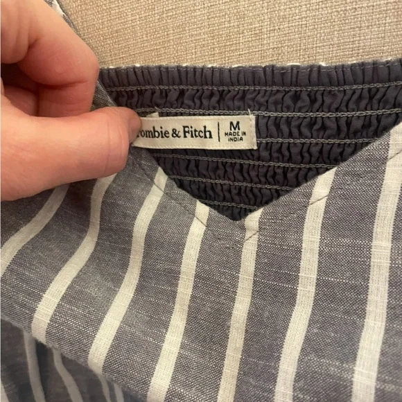 Abercrombie & Fitch blue/grey Mini Wrap Dress - Picture 4 of 4